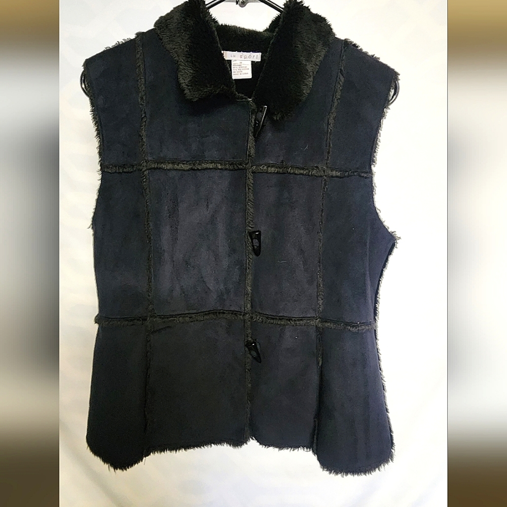 Black Suede Faux Vest